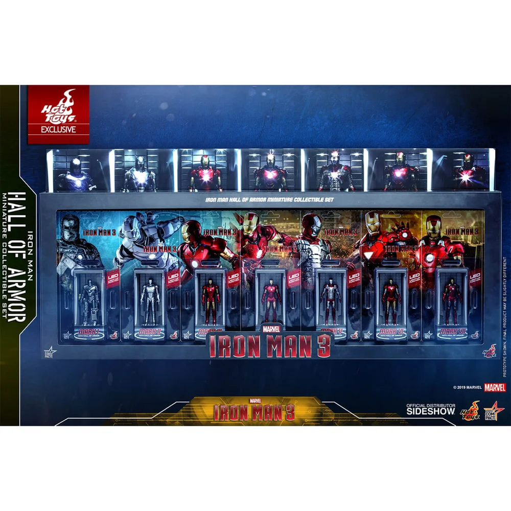 Hot Toys Movie Masterpiece Compact - Miniaturfigur: Iron Man 3 - Iron Man Hall Of Armor (Set mit 7 Einheiten/ungeöffnet) Bild 1