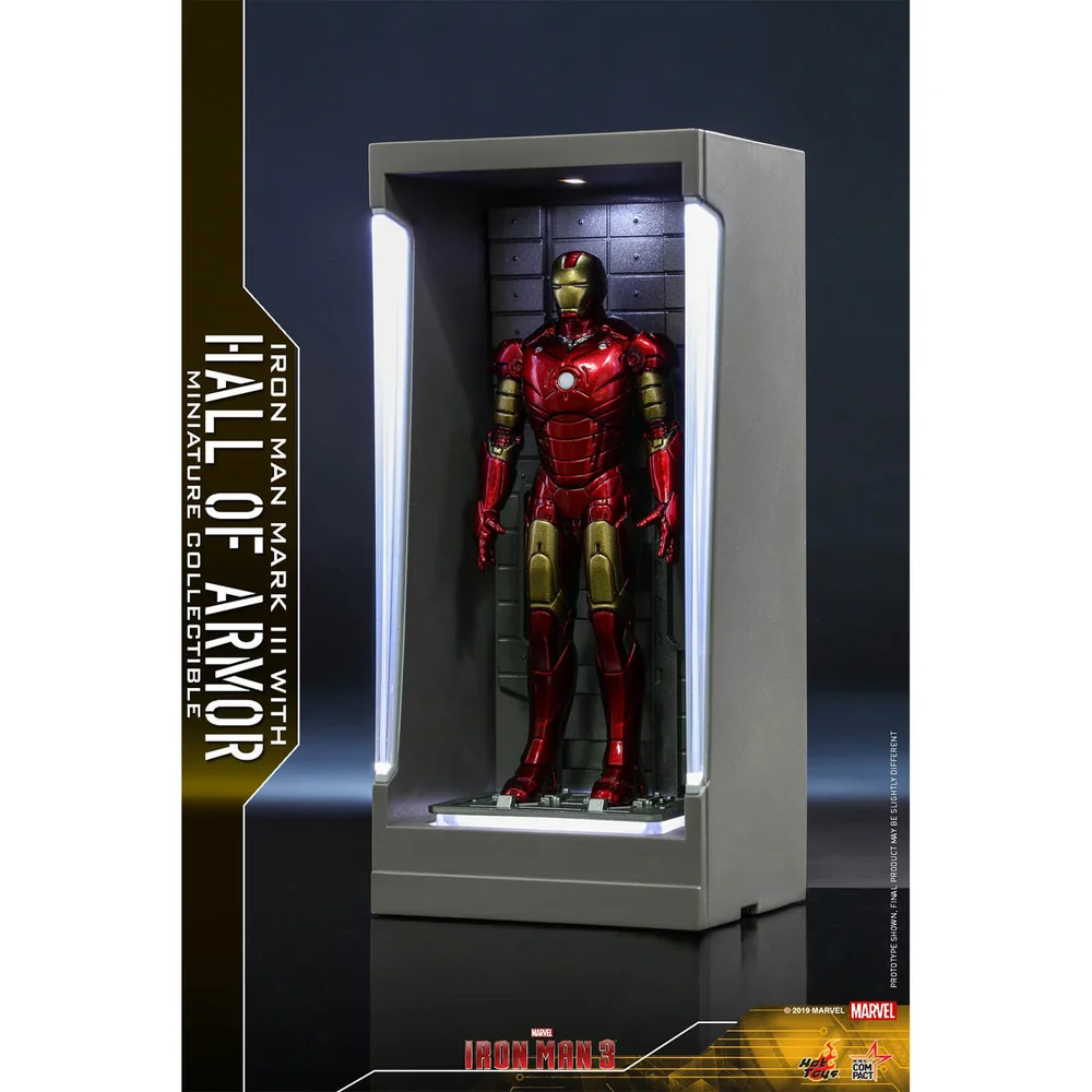Hot Toys Movie Masterpiece Compact - Miniaturfigur: Iron Man 3 - Iron Man Mark 3 (mit Halle der Rüstung) Bild 1