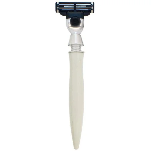 E-Shave Dreiklingenrasierer mit Plastikgriff in wei? - vernickelt Bild 1