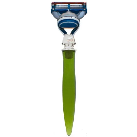 E-Shave Fünfklingenrasierer mit Plastikgriff in grün - vernickelt Bild 1