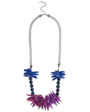 French Connection Petal Drop Necklace - Blue/Multi Bild 1