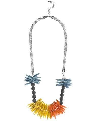 French Connection Petal Drop Necklace - Yellow/Orange Bild 1