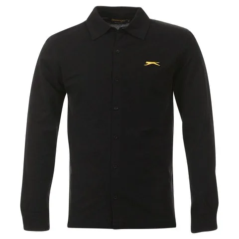 Slazenger Men's Cabin L/S Polo Shirt - Black - S - Schwarz Bild 1