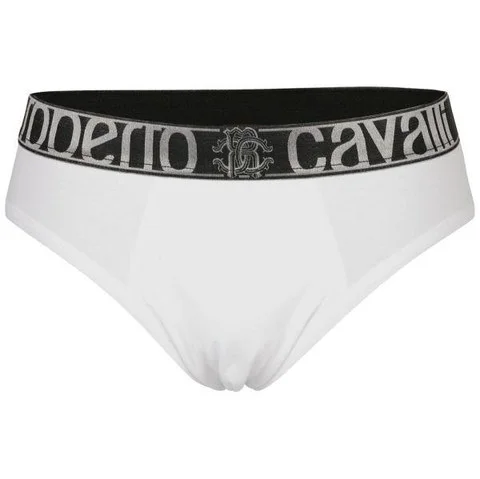 Roberto Cavalli Men's Silver Contrast Brief - White - XXS Bild 1