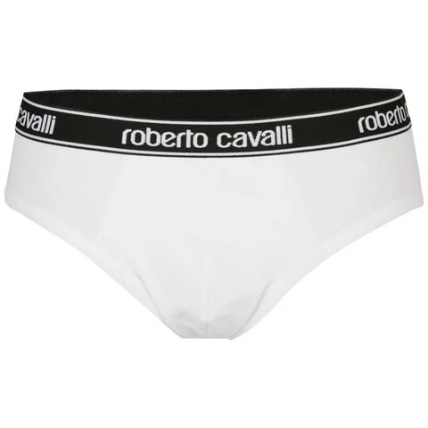 Roberto Cavalli Men's Monochrome Brief - White - XXS Bild 1