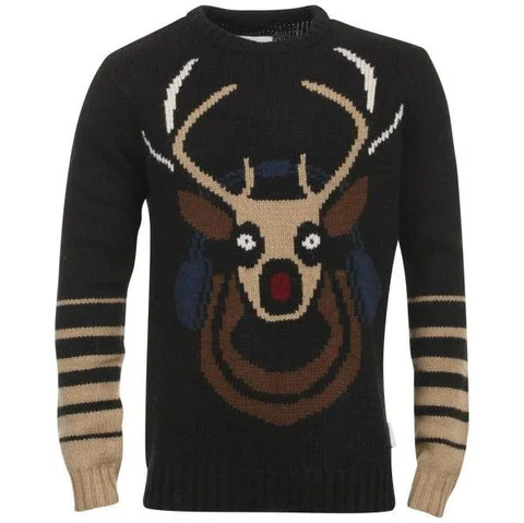 Humor Men's Deer Logo Knit Jumper - Black - S - Schwarz Bild 1