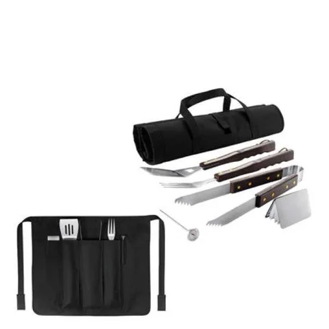 BBQ Set in Foldable Apron - Black Bild 1