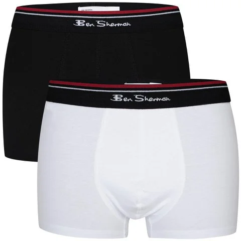 Ben Sherman Men's 2-Pack Boxer Shorts - Black/White - S - Black/White Bild 1