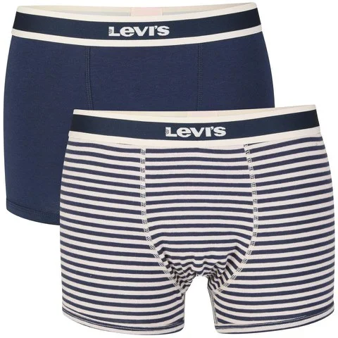 Levi's Men's 2-Pack Antonio Boxer Shorts - Navy/White - S - Navy/White Bild 1