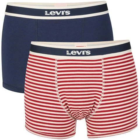 Levi's Men's 2-Pack Antonio Boxer Shorts - Navy/Red - S - Navy/Red Bild 1