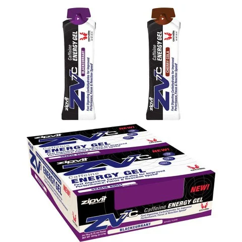 ZipVit ZV7C Caffeine Energy Gel - 24 Stück - 24Softgel - Box - Schwarze Johannisbeere Bild 1