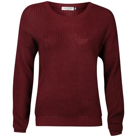 Moku Women's Fisherman Knit Jumper - Wine - S-M Bild 1