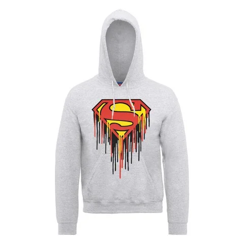 DC Comics Hoody Superman Drip Logo - Heather Grey - S - Grau Bild 1