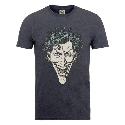 DC Comics Men's T-Shirt The Joker Head - Dark Heather - S - Grau Bild 1