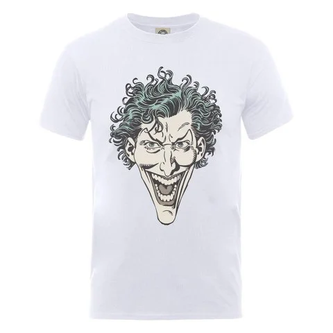 DC Comics Men's T-Shirt The Joker Head - White - S - Weiß Bild 1