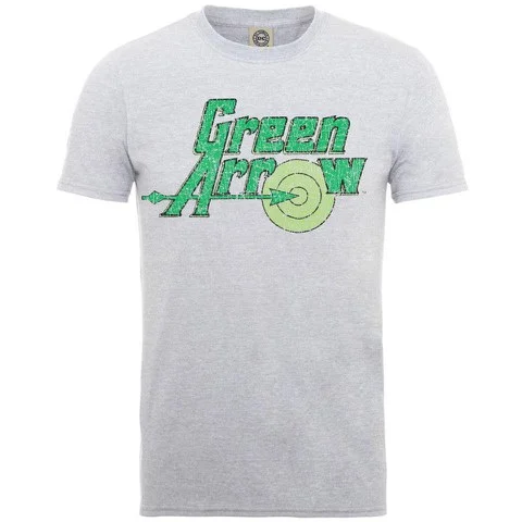 DC Comics Men's Green Arrow Logo T-Shirt - Grey Marl - S - Grau Bild 1