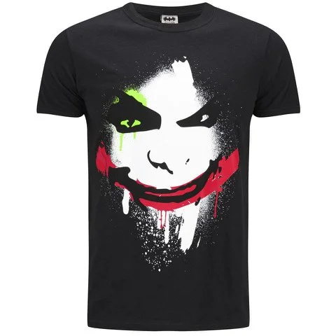 DC Comics Herren T-Shirt - Joker Big Face - Schwarz - S - Schwarz Bild 1