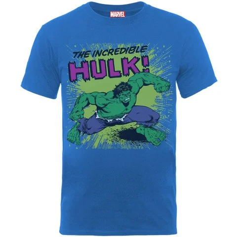 Marvel Men's T-Shirt Incredible Hulk - Royal Blue - S - Blau Bild 1