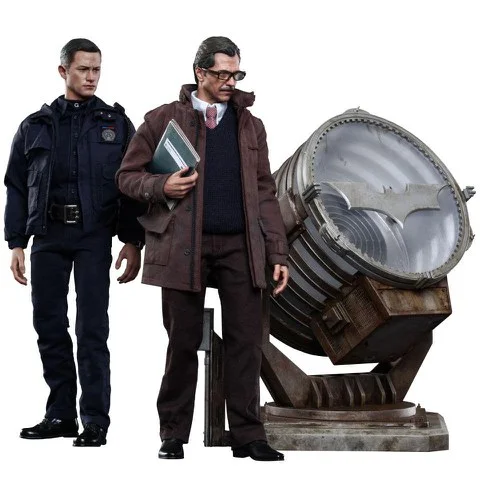 Hot Toys DC Comics Batman John Blake and Jim Gordon with Bat Signal 1:6 Scale Set Bild 1