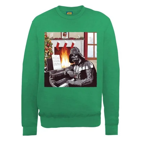 Star Wars - Darth Vader Piano Player Weihnachtspullover - Moosgrün - S - Grün Bild 1