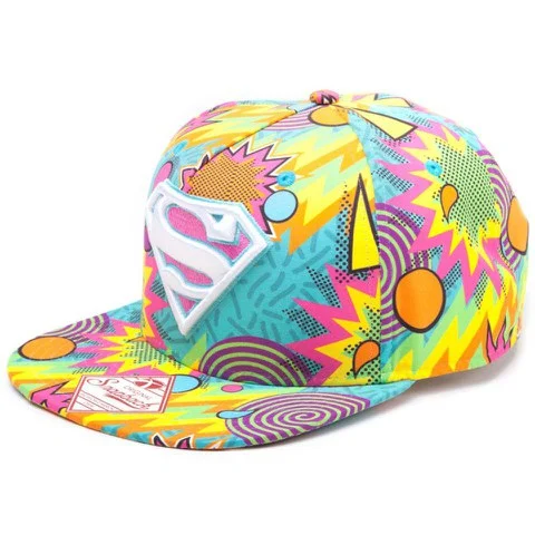 DC Comics Superman Snapback Psychedelic Kapow Sublimation Baseball Cap Bild 1