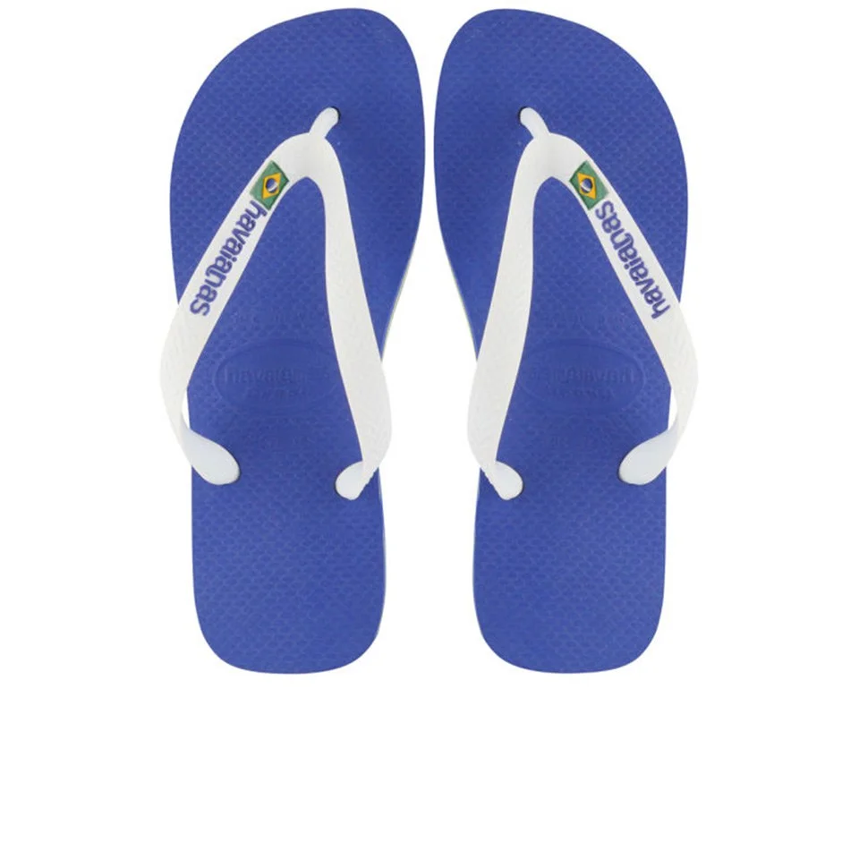 Havaianas Men's Brasil Logo Flip Flops - Blue - 1/2 - Blau Bild 1