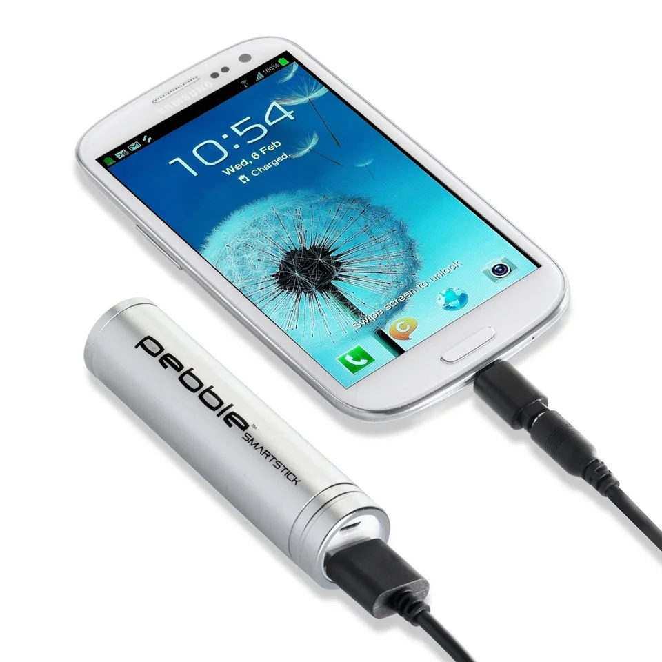 Veho Pebble Smartstick Notfall Tragbarer Akku Pack - Silber (2200mAh) Bild 1
