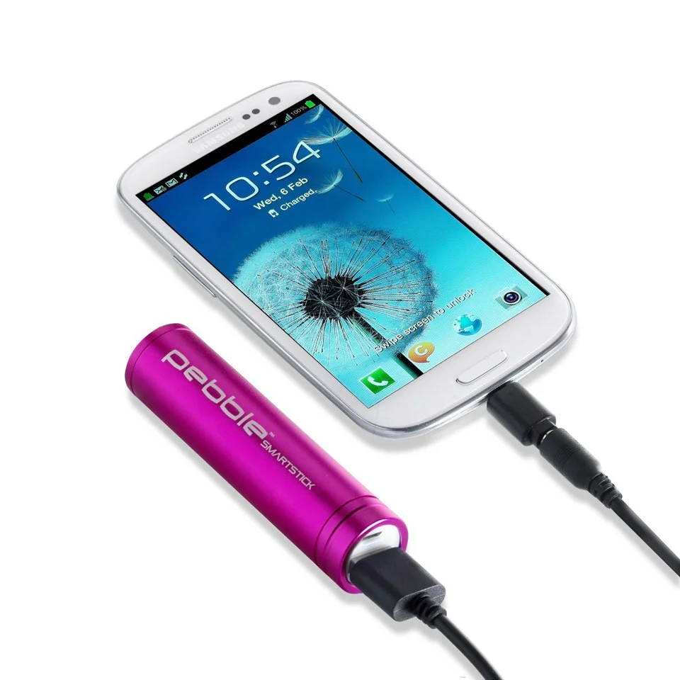 Veho Pebble Smartstick tragbares Notfall Ladegerät - Pink (2200mAh) Bild 1