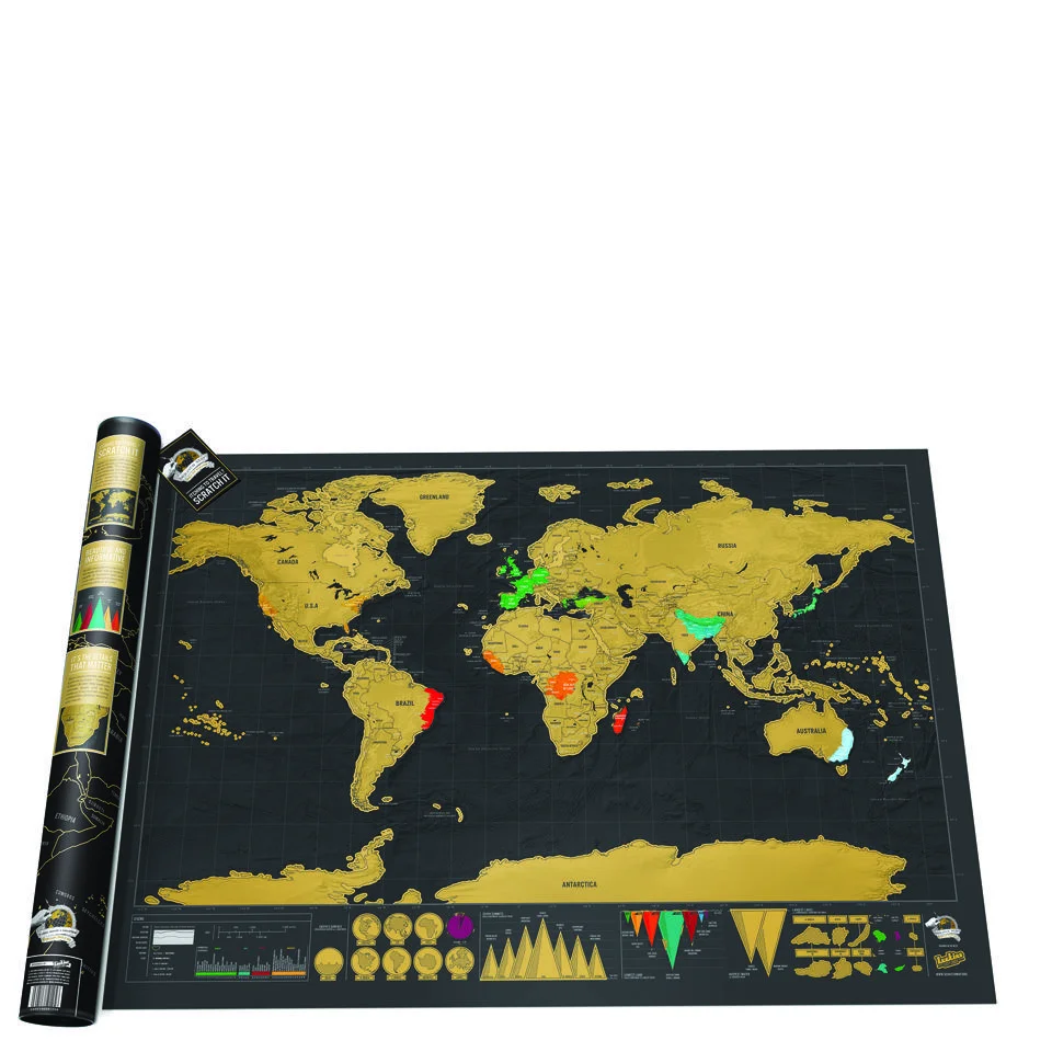 Weltkarte Zum Frei Rubbeln - Scratch Map Gold Edition Bild 1