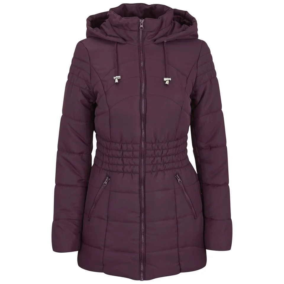 Vero Moda Women's Sona Long Padded Coat - Wine - XS - Wine Bild 1