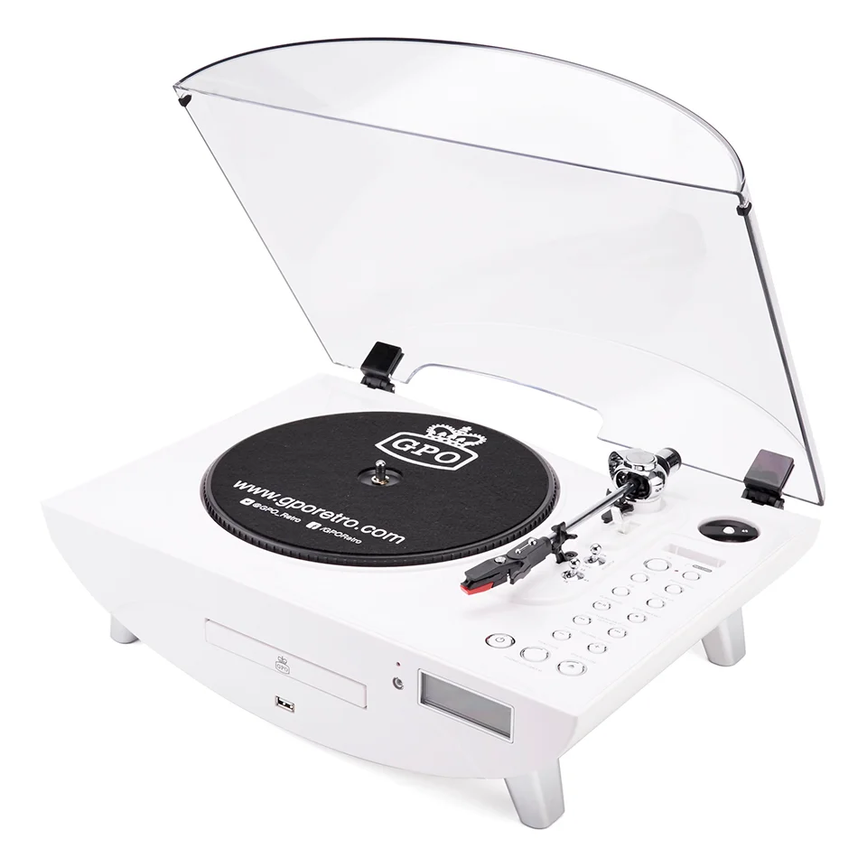 GPO Retro Jive 3 Speed Record Player with CD and MP3 - White Bild 1
