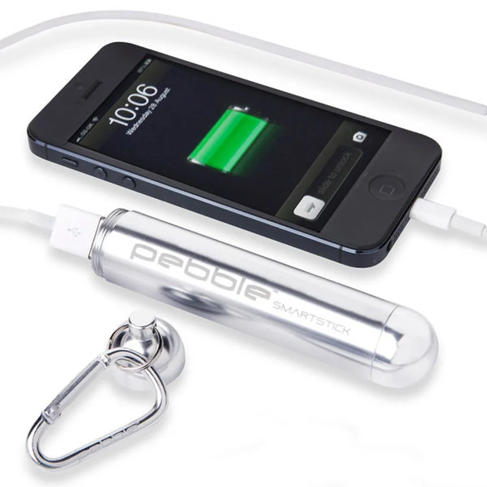 Veho Pebble Smartstick+ Emergency Portable Battery Back Up Power, 2800mah - Silver Bild 1