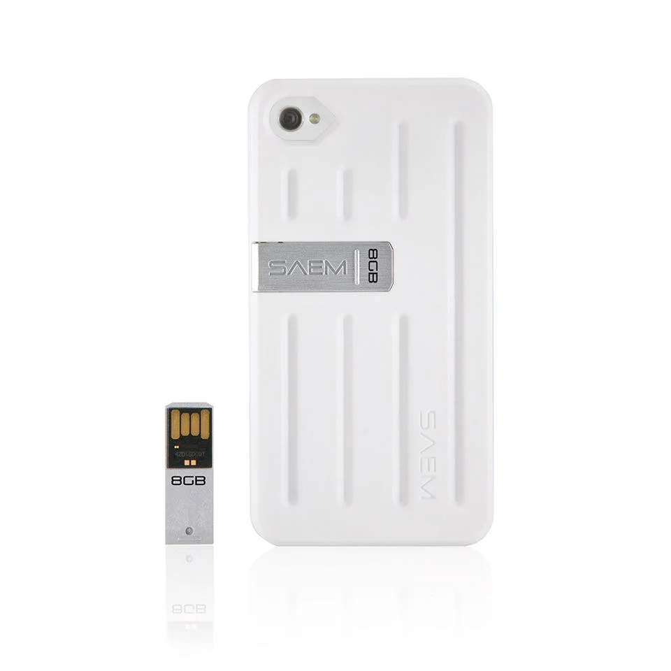 Veho SAEM S7 iPhone Case with Integrated 8GB USB Pen Drive - for iPhone 4/4S - White Bild 1