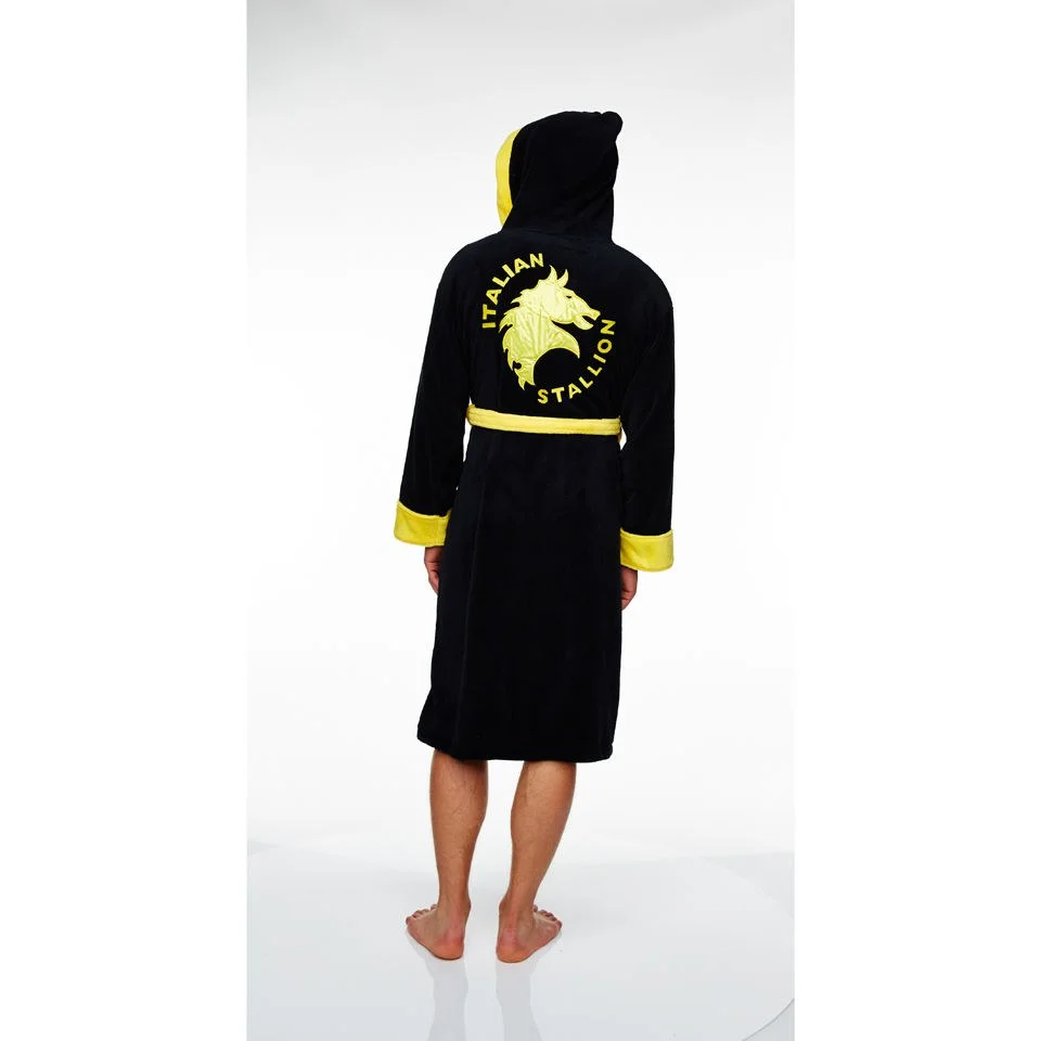 Rocky Adult Fleece Bathrobe - Black Bild 1