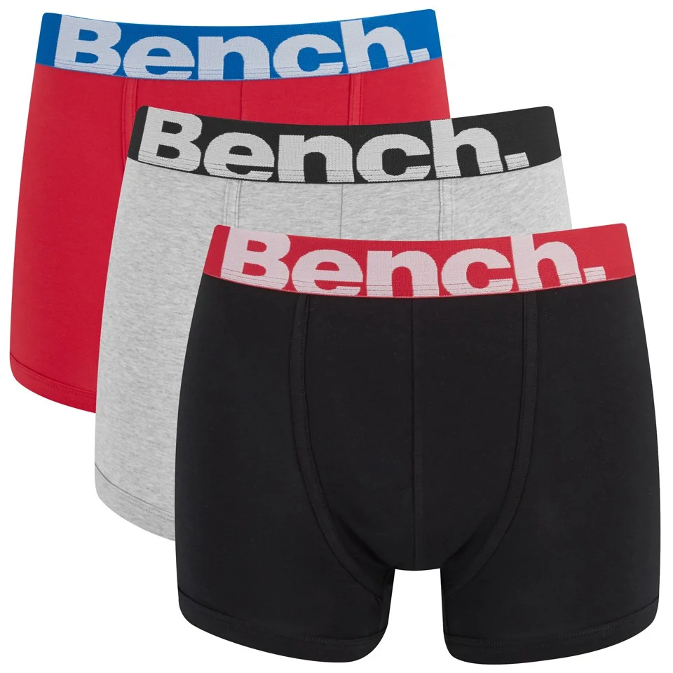 Bench Men's 3-Pack Large Logo Band Boxers - Red/Black/Grey - S - Red/Black/Grey Bild 1