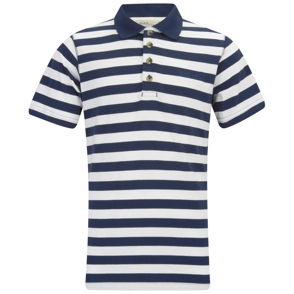 Regatta Men's Second Wind CoolWeave Polo Shirt - Navy/White - S - Blau Bild 1