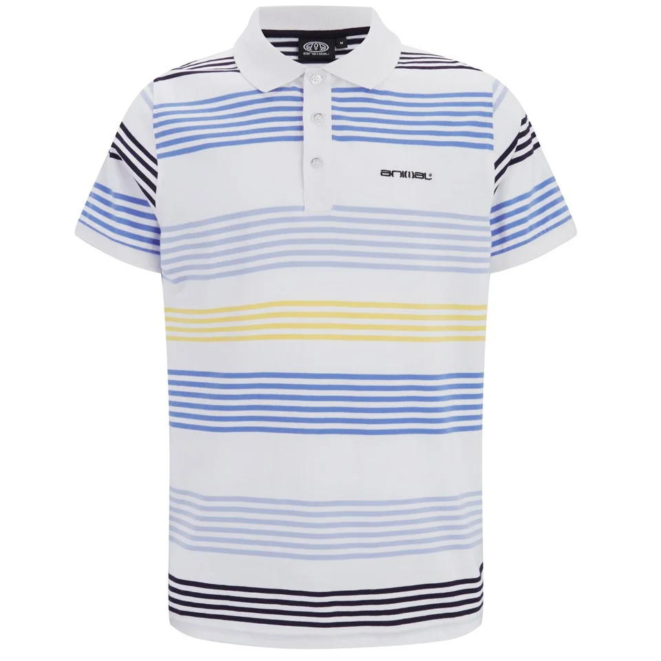 Animal Men's Reip Stripe Polo Shirt - White - S - Weiß Bild 1