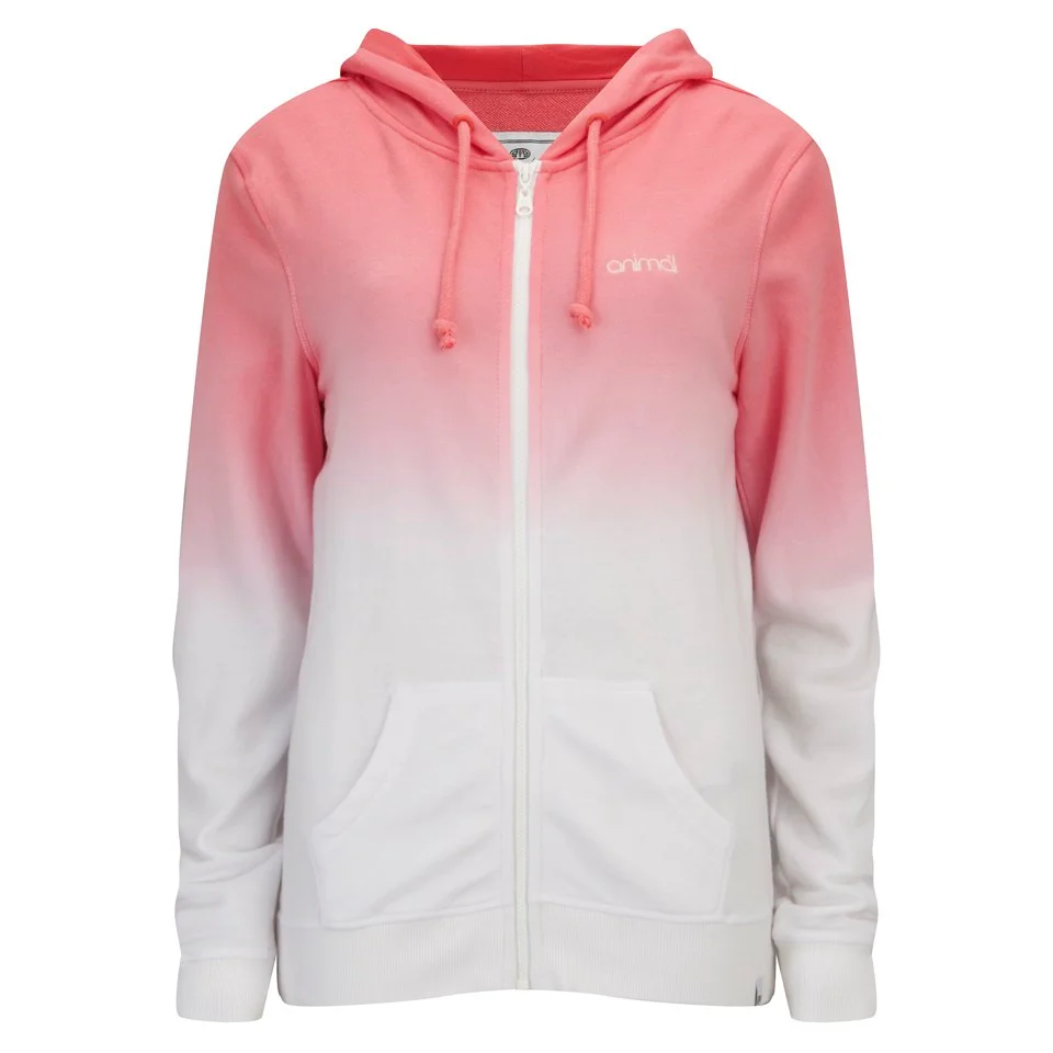 Animal Women's Remy Dip Dye Zip Through Hoody - Peach - UK 8 - Rosa Bild 1