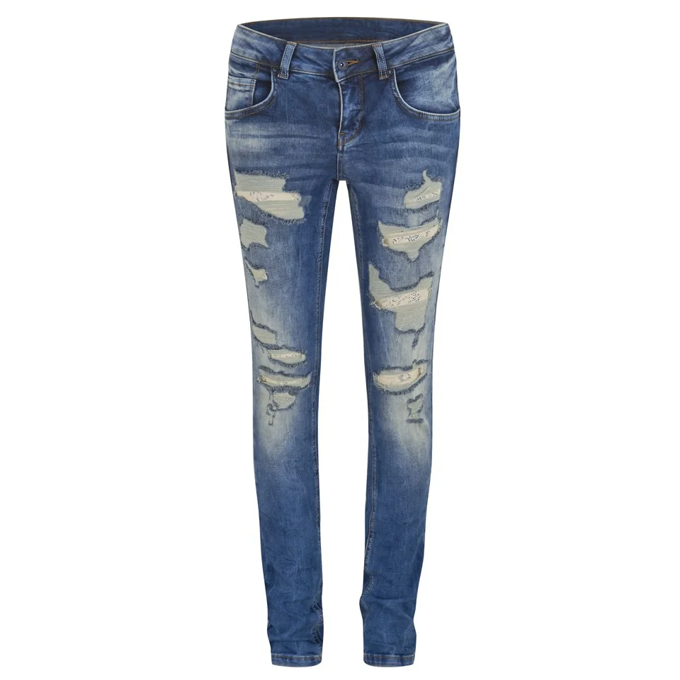 Vero Moda Women's Gambler Ripped Jeans - Medium Blue - W25/L32 - Blau Bild 1