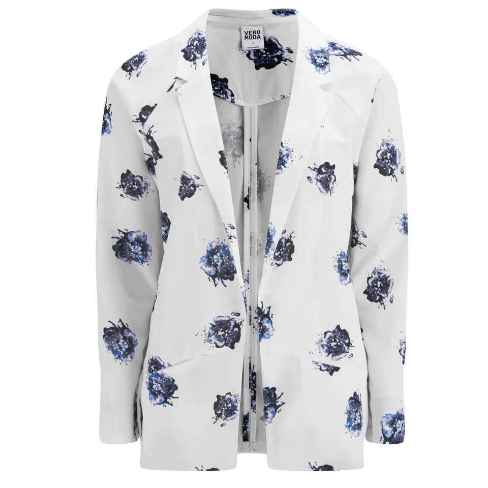Vero Moda Women's Yin Floral Blazer - Snow White - UK 8 - Weiß Bild 1