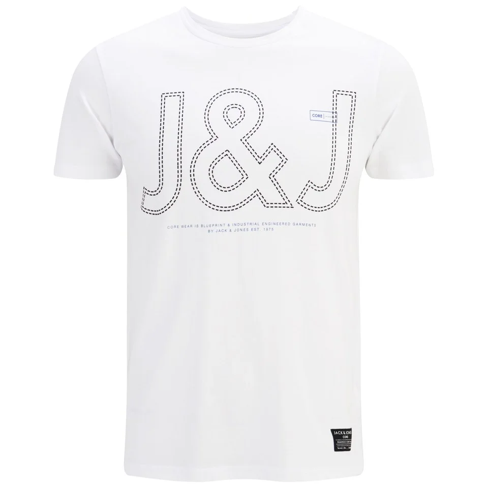 Jack & Jones Men's Construct T-Shirt - White - S - Weiß Bild 1