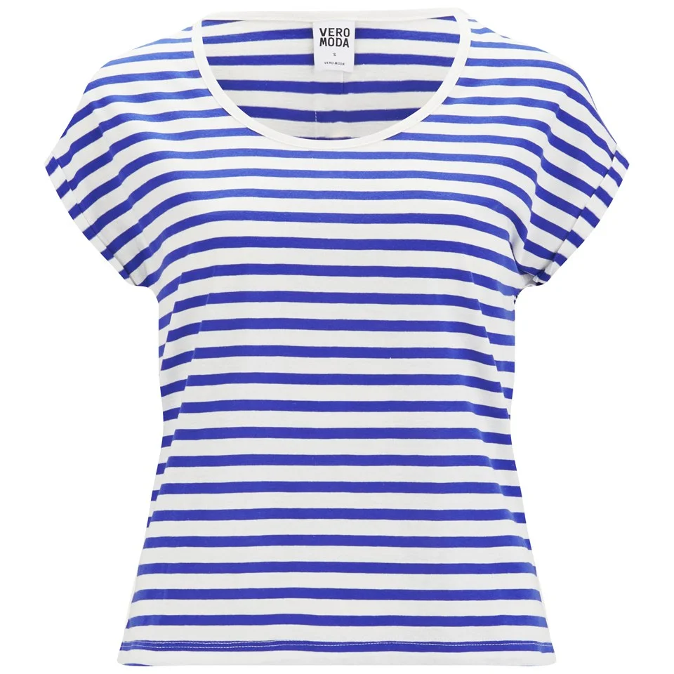 Vero Moda Women's Beaty Striped Top - Olympian Blue - XS/UK 8 - Bunt Bild 1