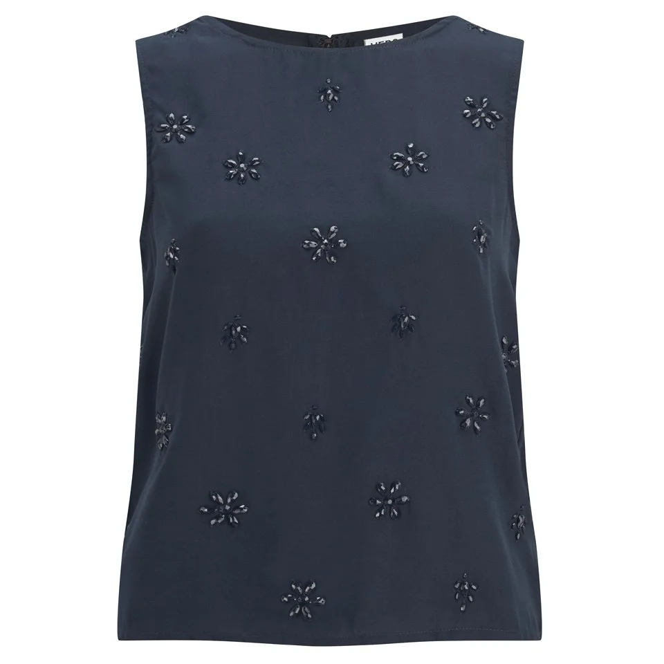 Vero Moda Women's Pleasure Dimond Detail Cami Top - Black Iris - XS/UK 8 - Marineblau Bild 1