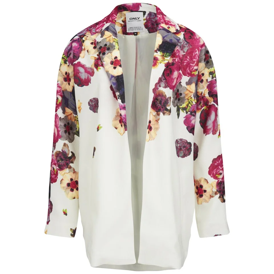 ONLY Women's Elaine Floral Spring Coat - Cloud Dancer - XS/UK 6 - Bunt Bild 1