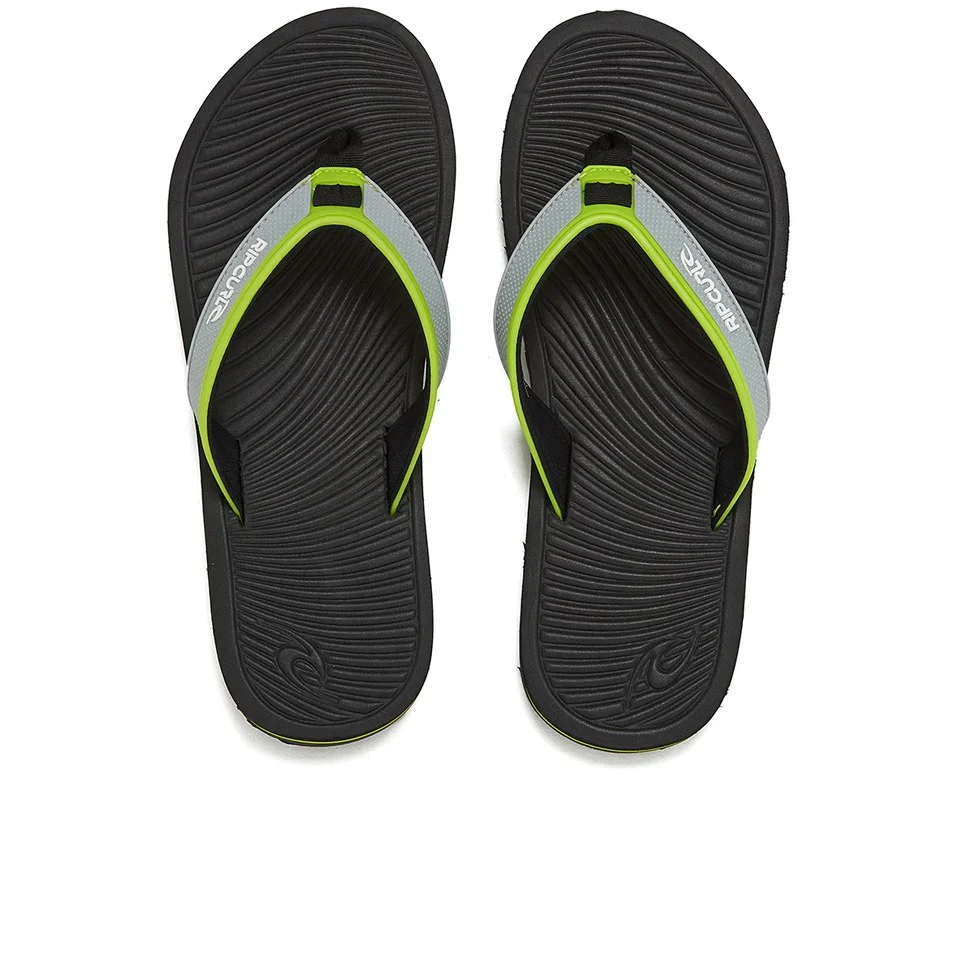 Rip Curl Men's The Ten Gabriel Medina Signature Pro Flip Flops - Black/Lime - UK 7 - Schwarz Bild 1