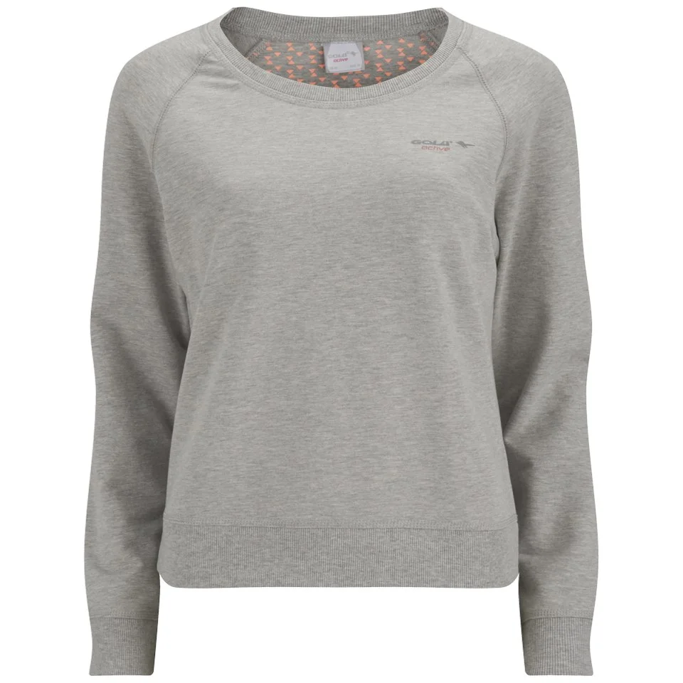 Gola Women's Reece Wide Neck Sweat Top - Grey Marl/Coral - UK 8 - Grau Bild 1