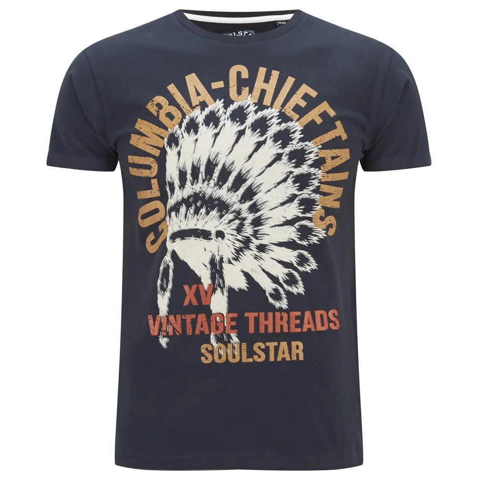 Soul Star Men's Mt Chieftains Printed T-Shirt - Navy - S - Marineblau Bild 1