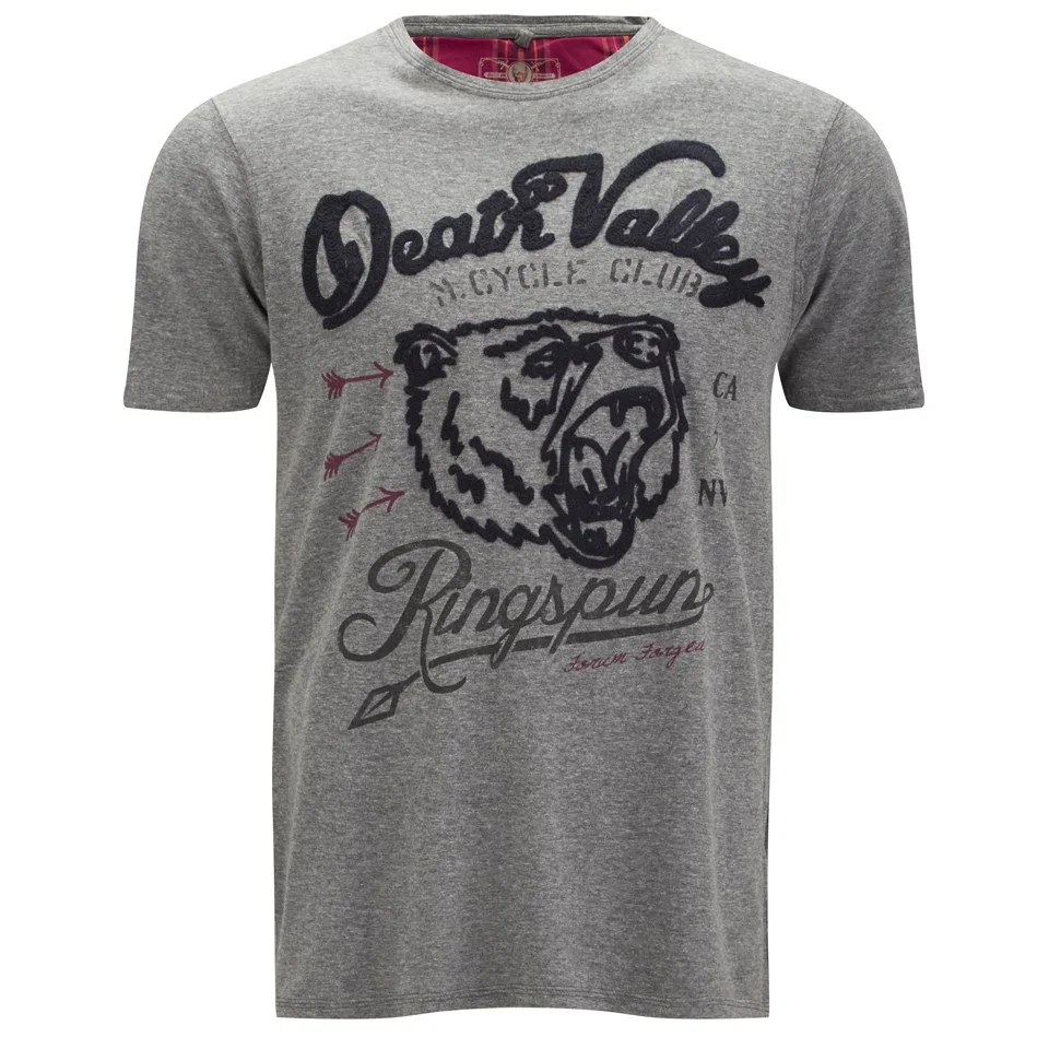 Ringspun Men's Clubber Death Valley Printed T-Shirt - Grey Marl - S - Grau Bild 1