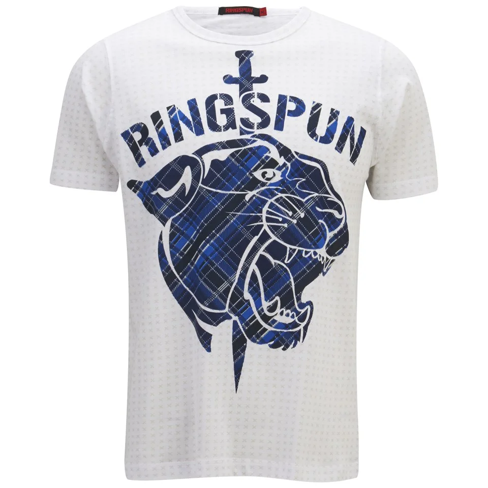 Ringspun Men's Enron Printed T-Shirt - White - S - Weiß Bild 1