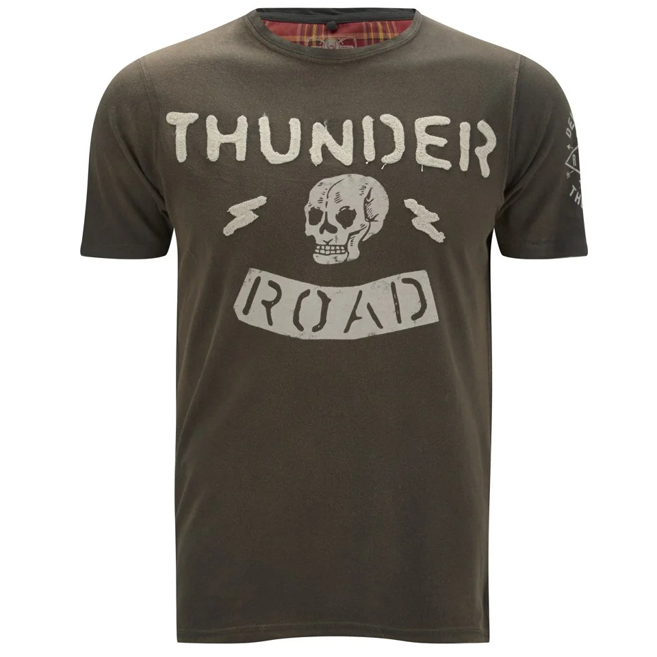 Ringspun Men's Thunder Printed T-Shirt - Faded Black - S - Schwarz Bild 1